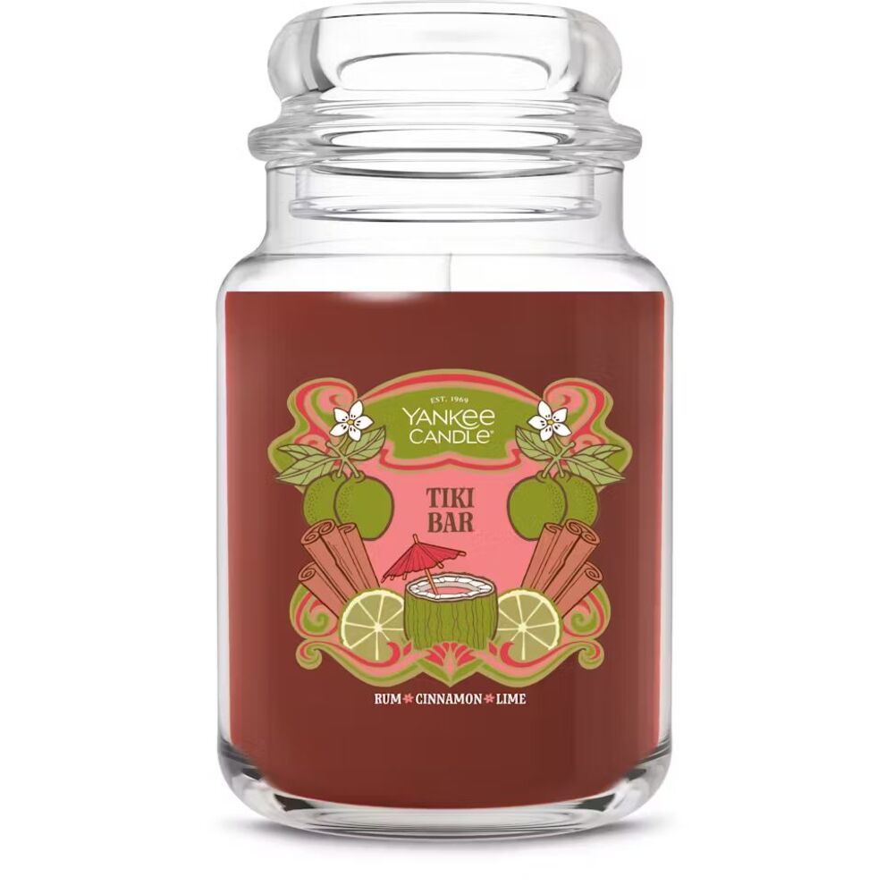 Yankee Candle Tiki Bar Large 22oz Jar Rare - Rum, Cinnamon, Lime -Tropical Scent